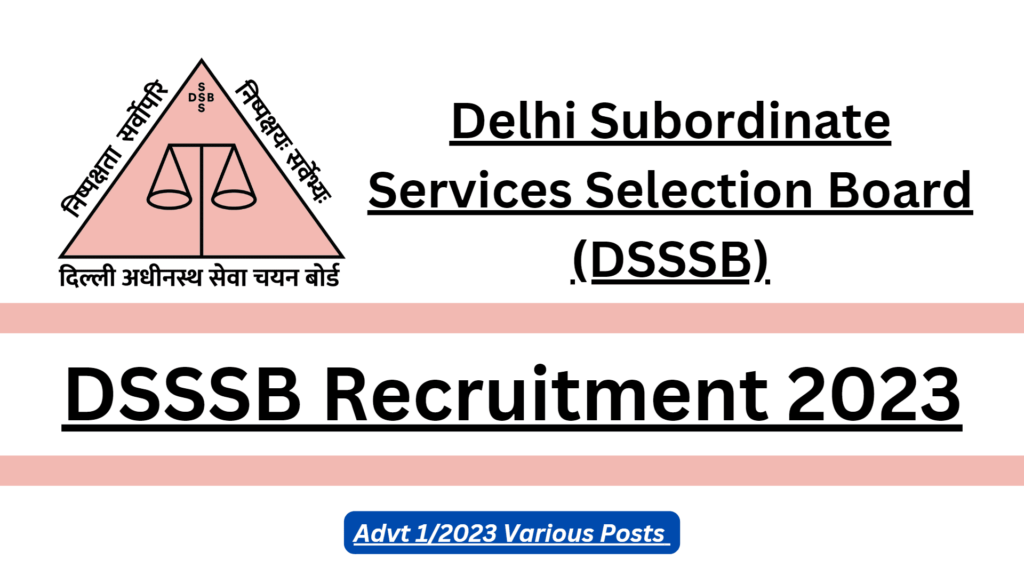 DSSSB Recruitment 2023: Online Application for 863 Posts